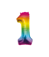 Folieballon Regenboog XL 86cm - Cijfer 0 t/m 9 Jaar